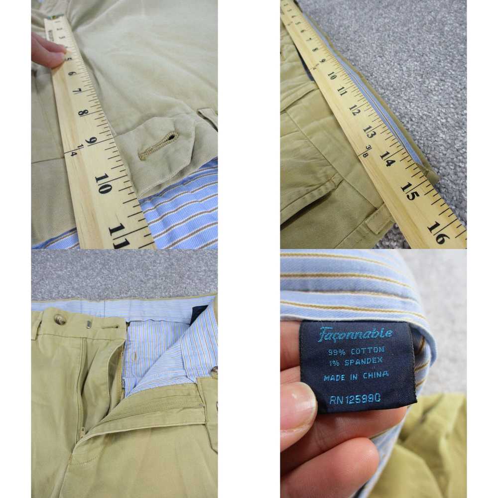 Blend Faconnable Pants Mens 31 Khaki Beige Cotton… - image 4