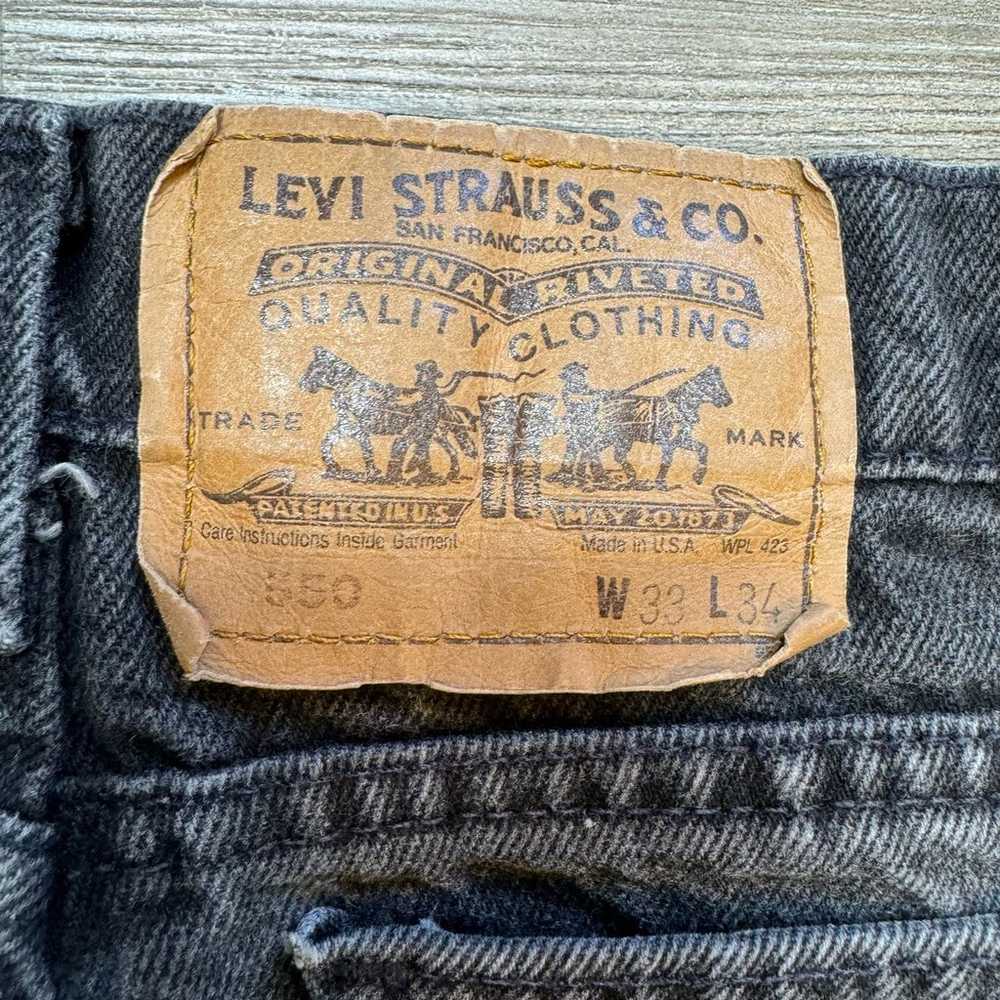 VTG Levi’s 505 Jeans Men’s 33 34 Fade Black Ridge… - image 5