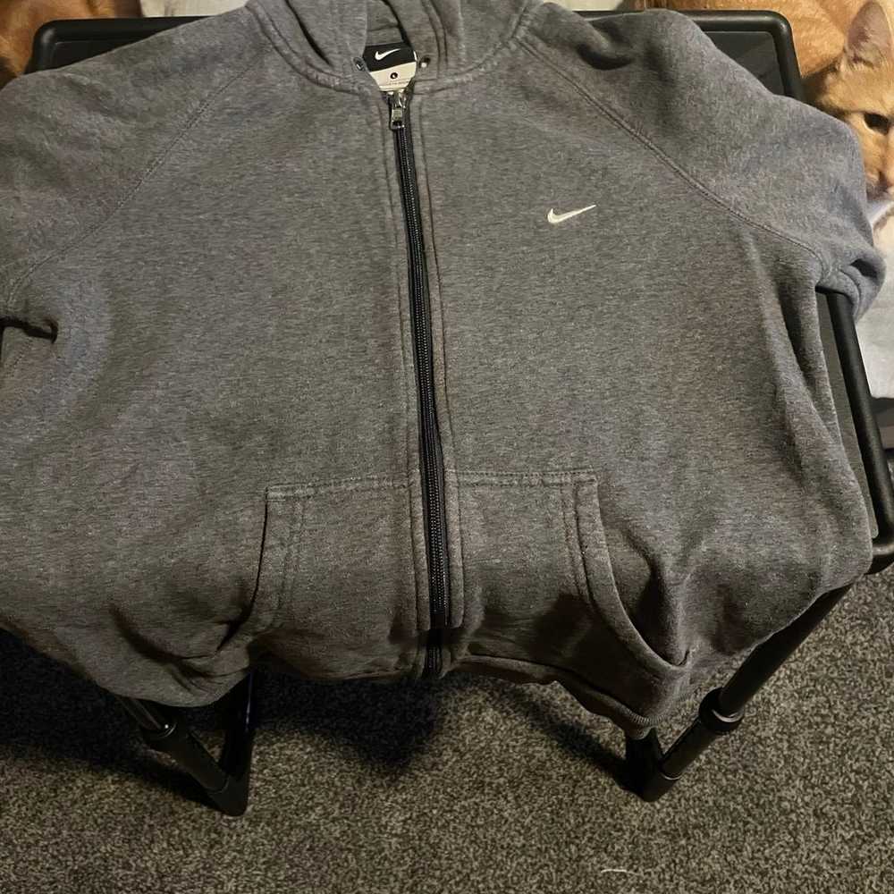 Vintage Nike grey zip up jacket hoodie - image 2