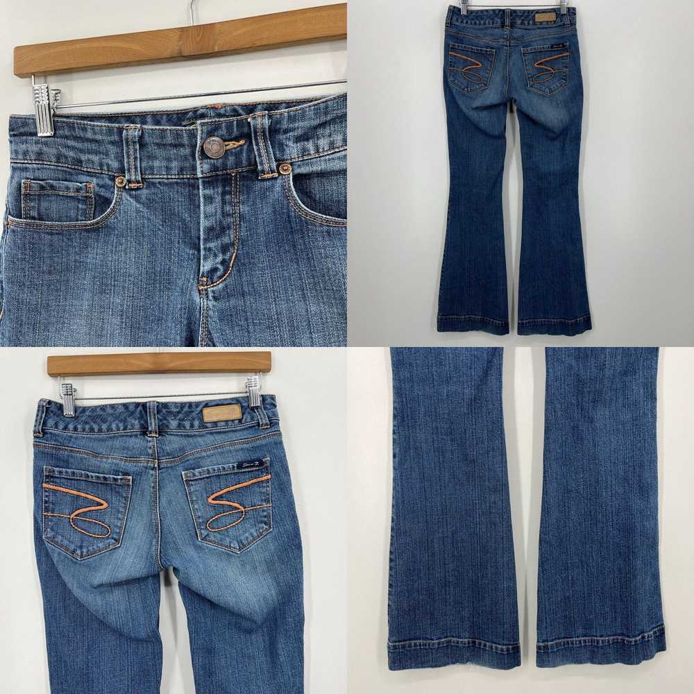 Vintage Seven7 Jeans Women's 28 Blue Sexy Flare L… - image 4