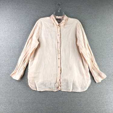 Vintage J Jill Shirt Womens Large Linen Pink Coast