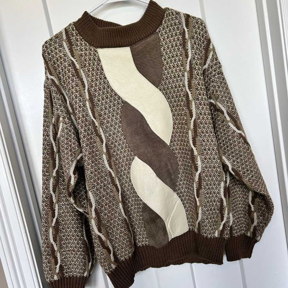 Saxony Vintage Leather Sweater  Coogie Style Men'… - image 1