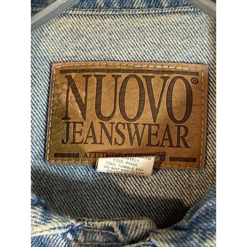 VTG Nuovo Jeanswear Denim Trucker Jacket Distress… - image 3