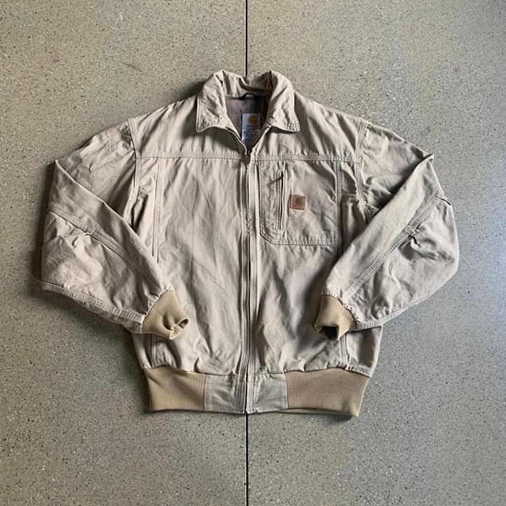Vintage Rare Carhartt Tan Jacket Size Medium - image 1