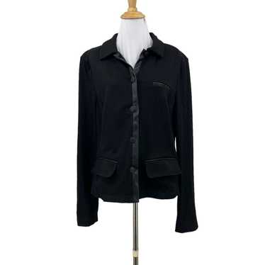 Vintage Cabi Tudor Jacket Womens L Black Faux Leat