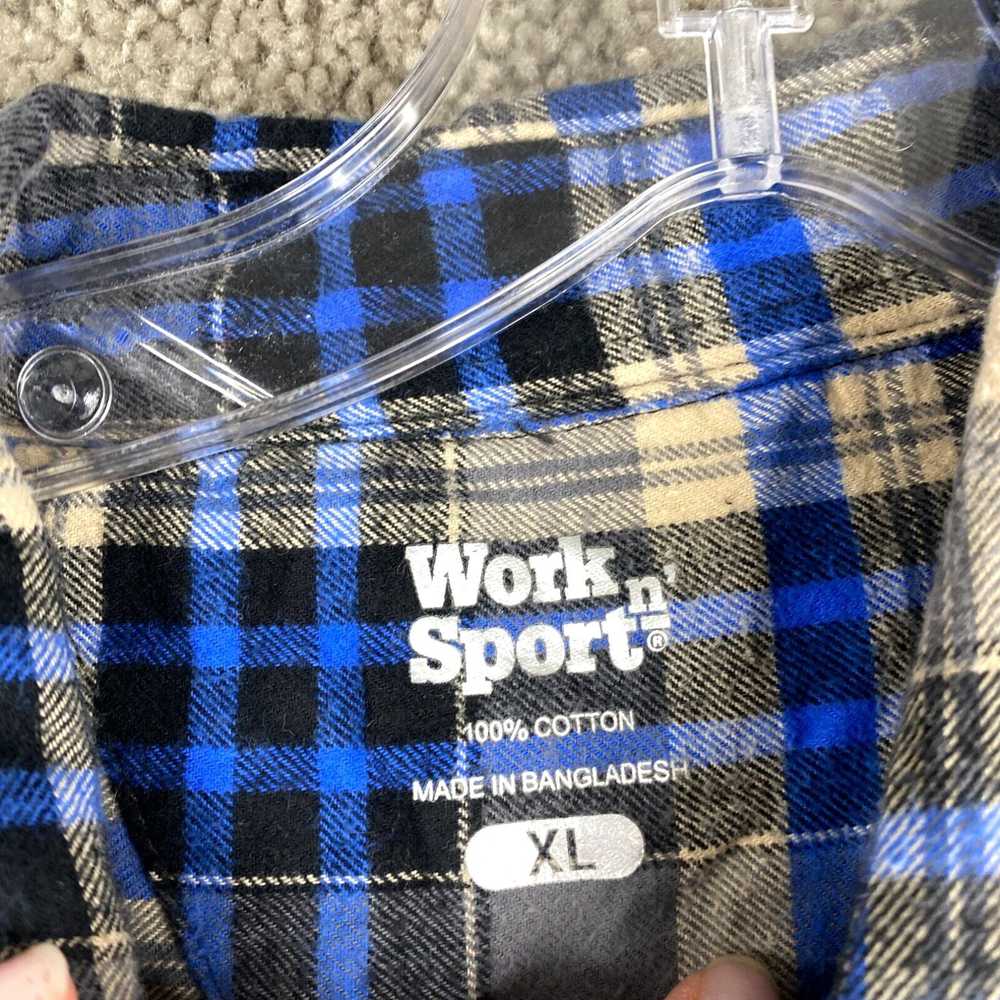 Vintage Work n' Sport Flannel Button-Down Shirt M… - image 2