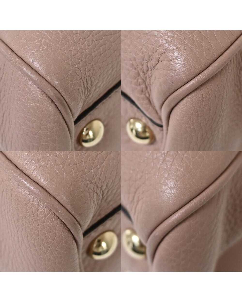 Gucci Luxury Pink Leather Handbag with Bamboo Han… - image 7