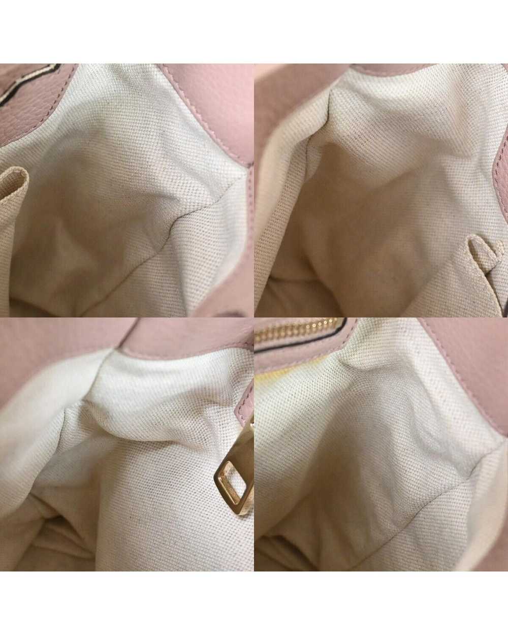 Gucci Luxury Pink Leather Handbag with Bamboo Han… - image 9