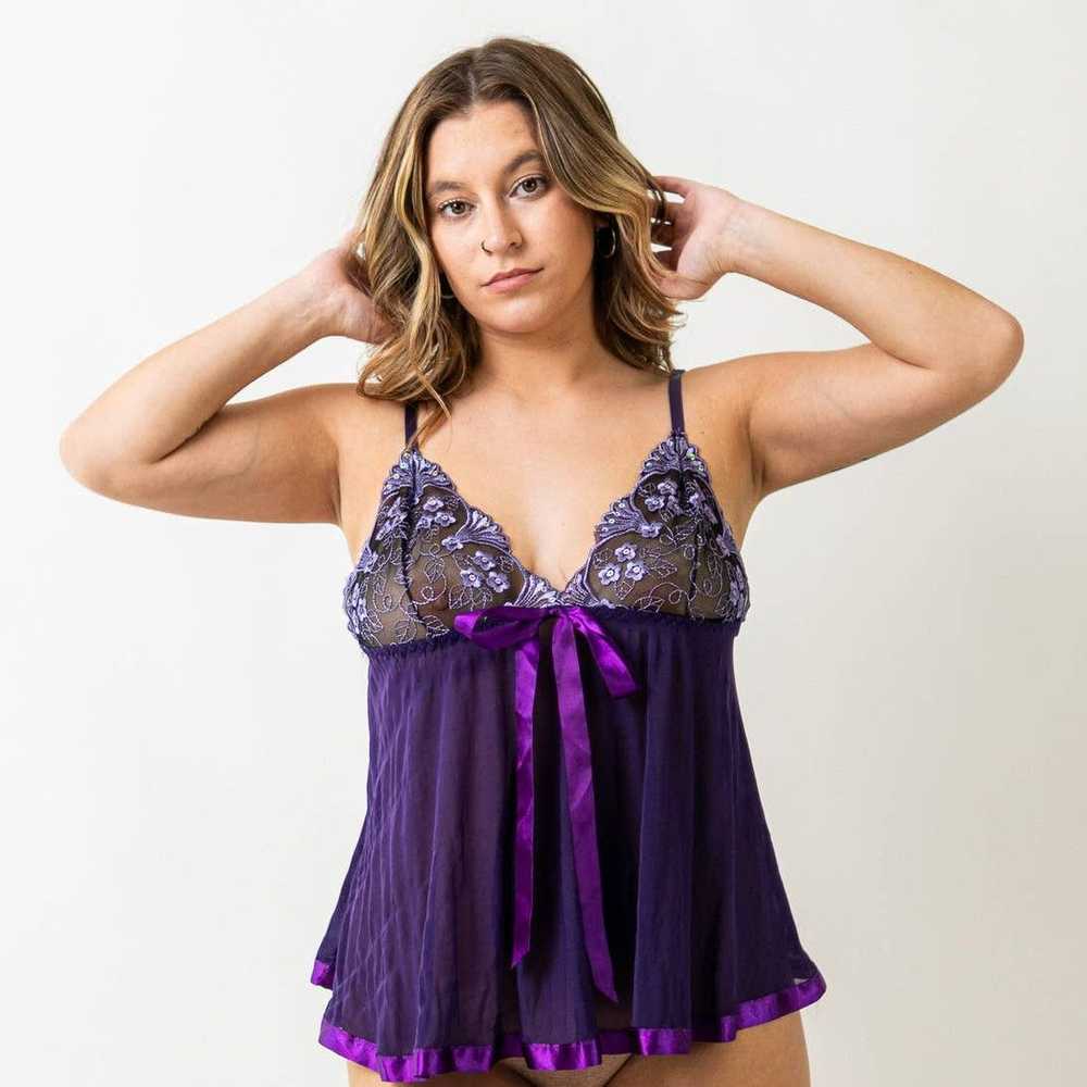 Designer Y2K HOTKISS Purple Butterfly Lace Babydo… - image 7