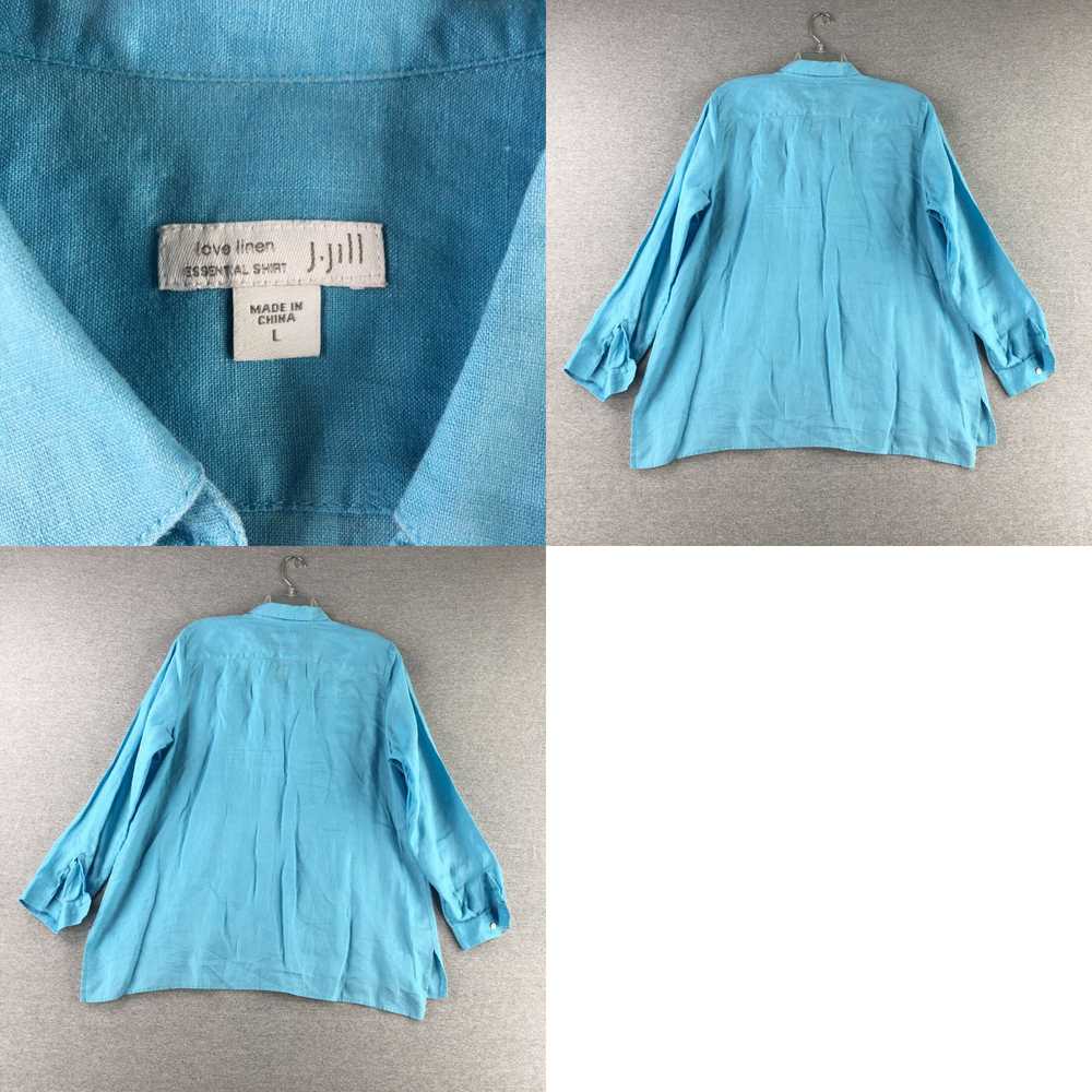 Vintage J Jill Shirt Womens Large Love Linen Blue… - image 4
