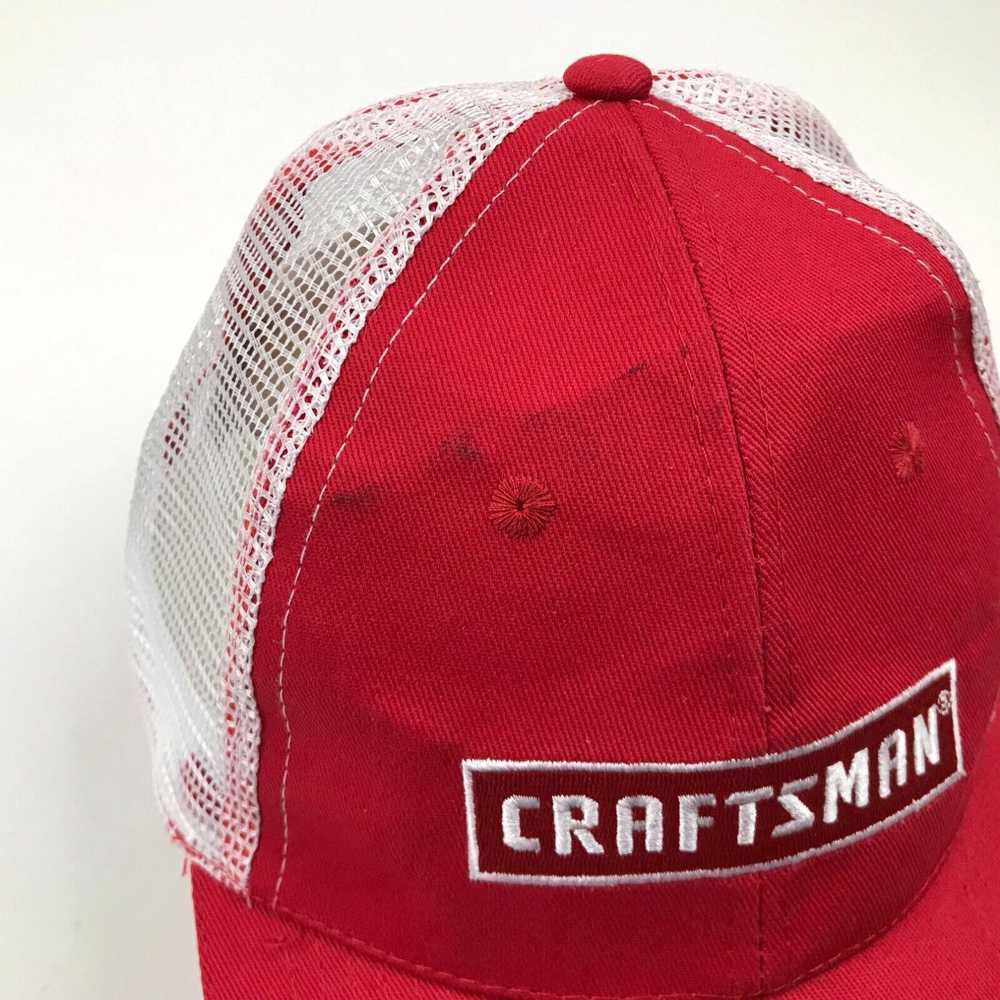 Vintage Craftsman Hat Cap Snapback Trucker Red Wh… - image 3