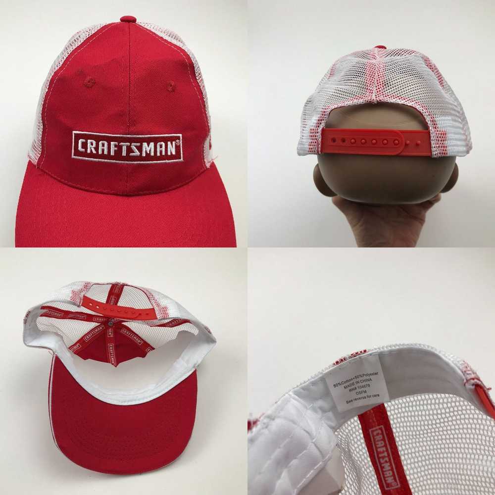 Vintage Craftsman Hat Cap Snapback Trucker Red Wh… - image 4