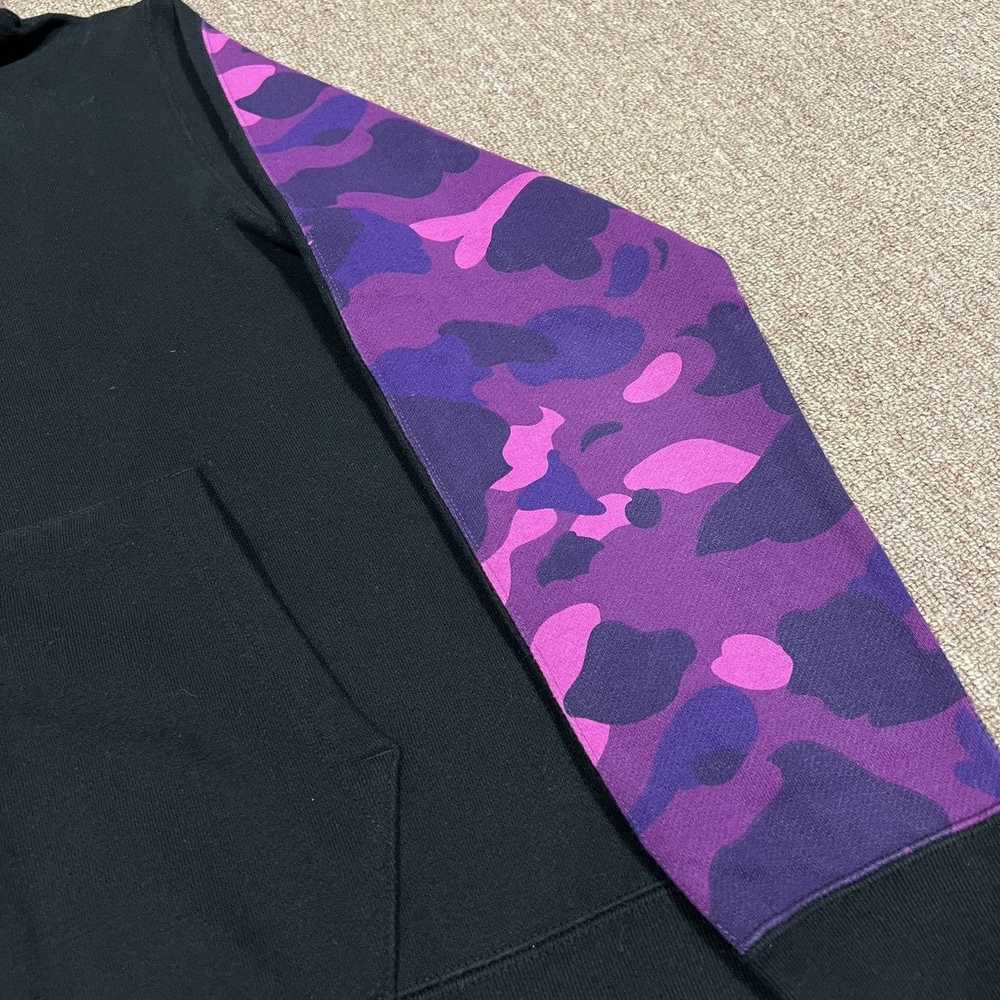 Bape Bape Purple Camo Sleeve Shark Zip Up Hoodie - image 11