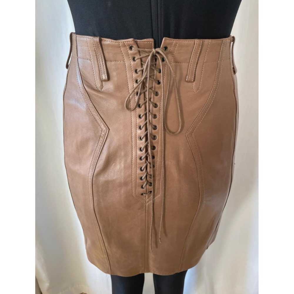 Alaïa Leather mini skirt - image 4