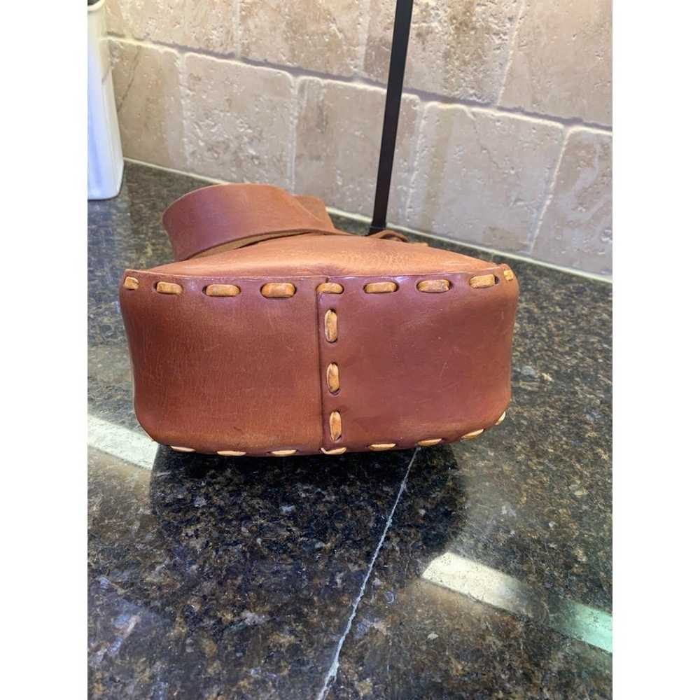 Vintage Handmade Leather Saddle Bag Purse with He… - image 7