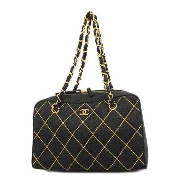 Chanel CHANEL Shoulder Bag Wild Stitch Wool Grey … - image 1