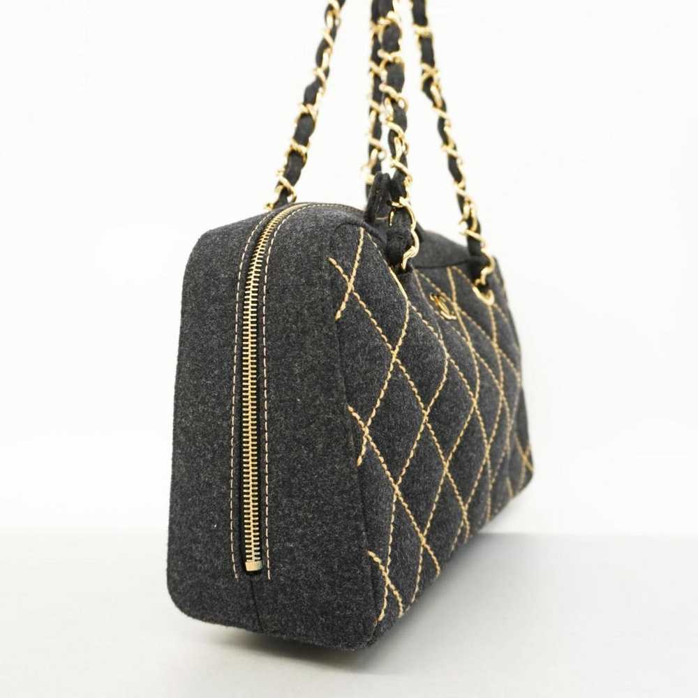 Chanel CHANEL Shoulder Bag Wild Stitch Wool Grey … - image 2