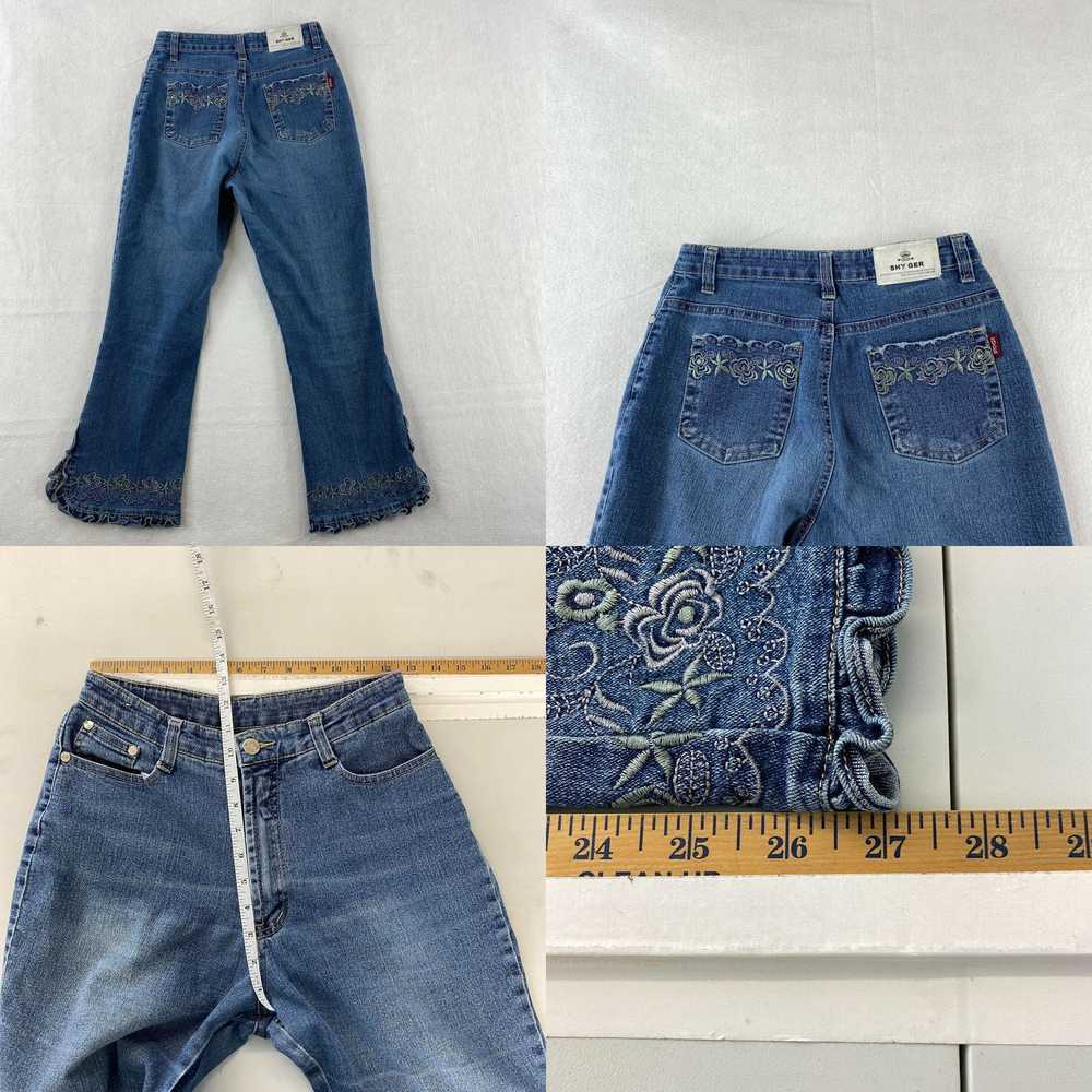 HIGH Shy Ger Bootcut Jeans Women's 25x27 Blue Flo… - image 4