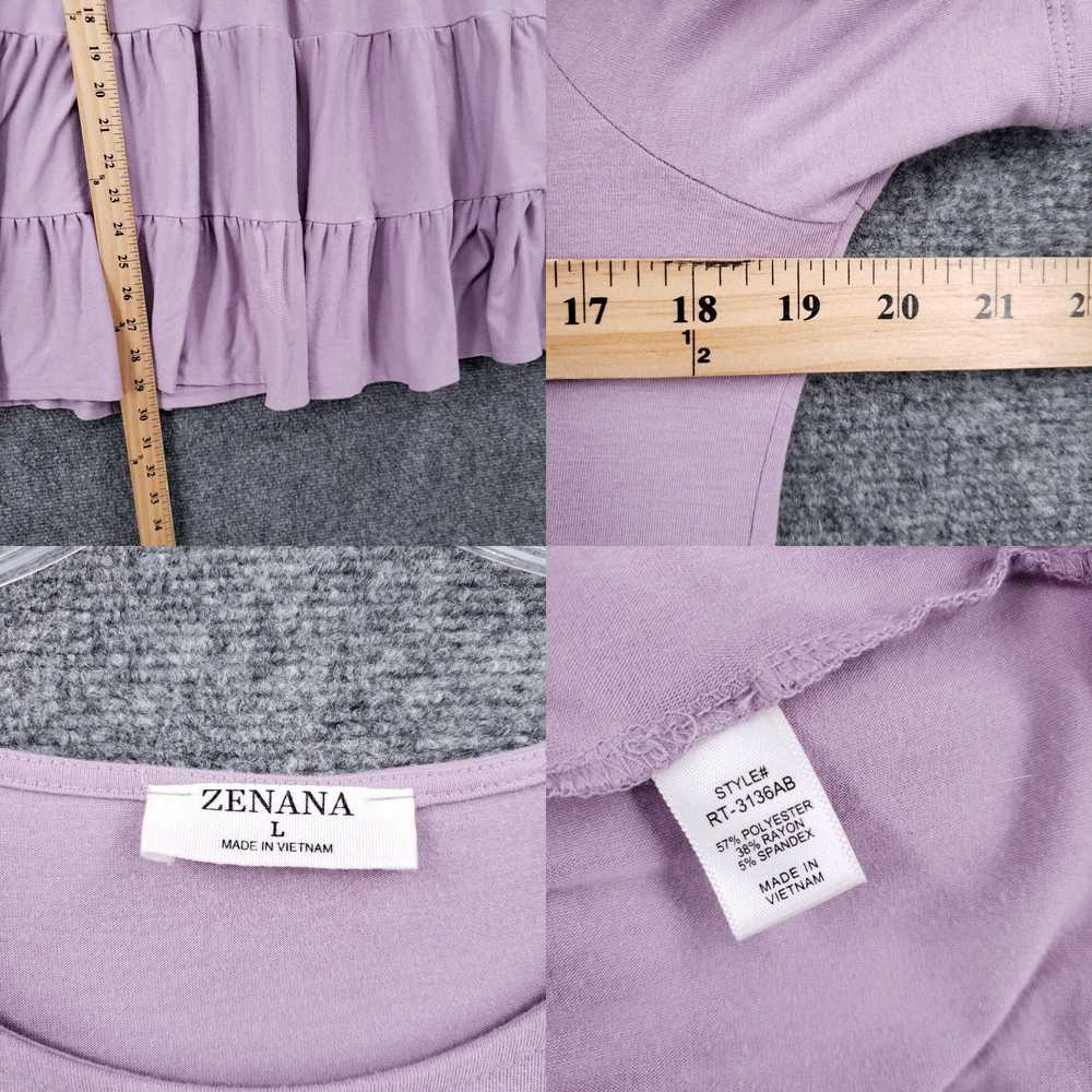 Vintage Zenana Blouse Womens L Large Purple Short… - image 4