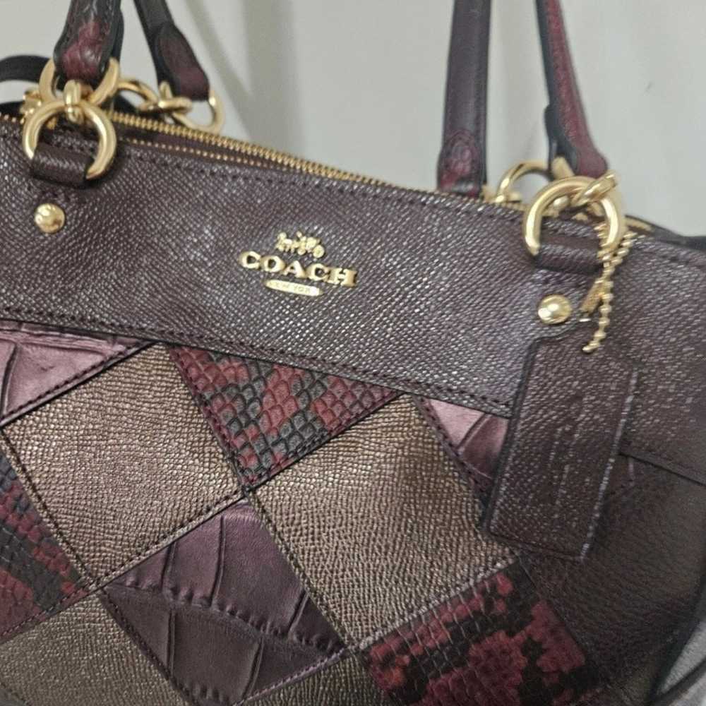 Like New!Coach Patchwork Burgundy Leather Crossbo… - image 7