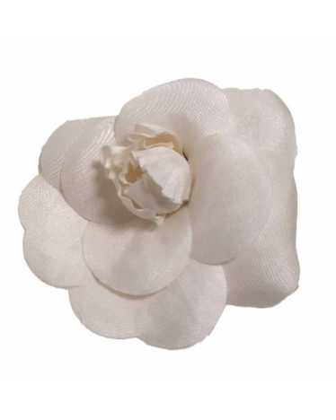 Chanel Elegant White Synthetic Camelia Brooch