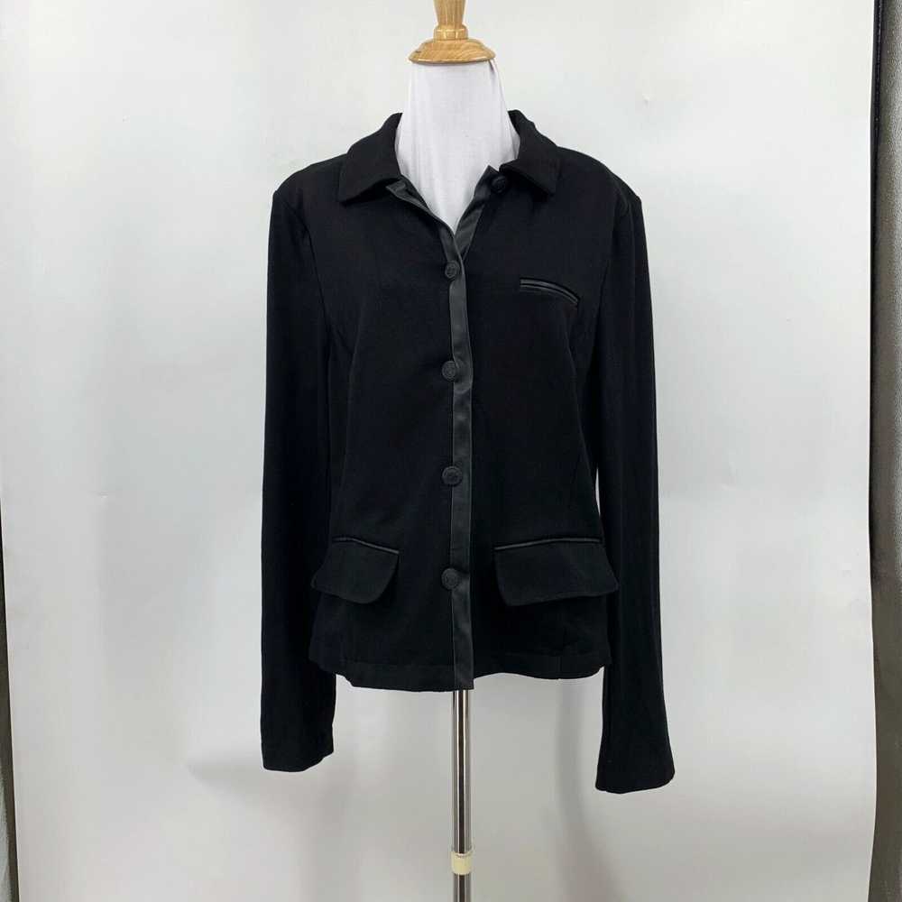 Vintage Cabi Tudor Jacket Womens L Black Faux Lea… - image 2