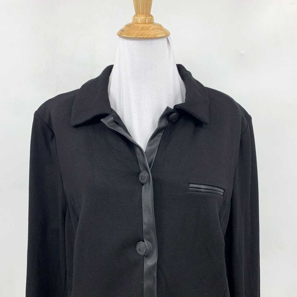 Vintage Cabi Tudor Jacket Womens L Black Faux Lea… - image 3
