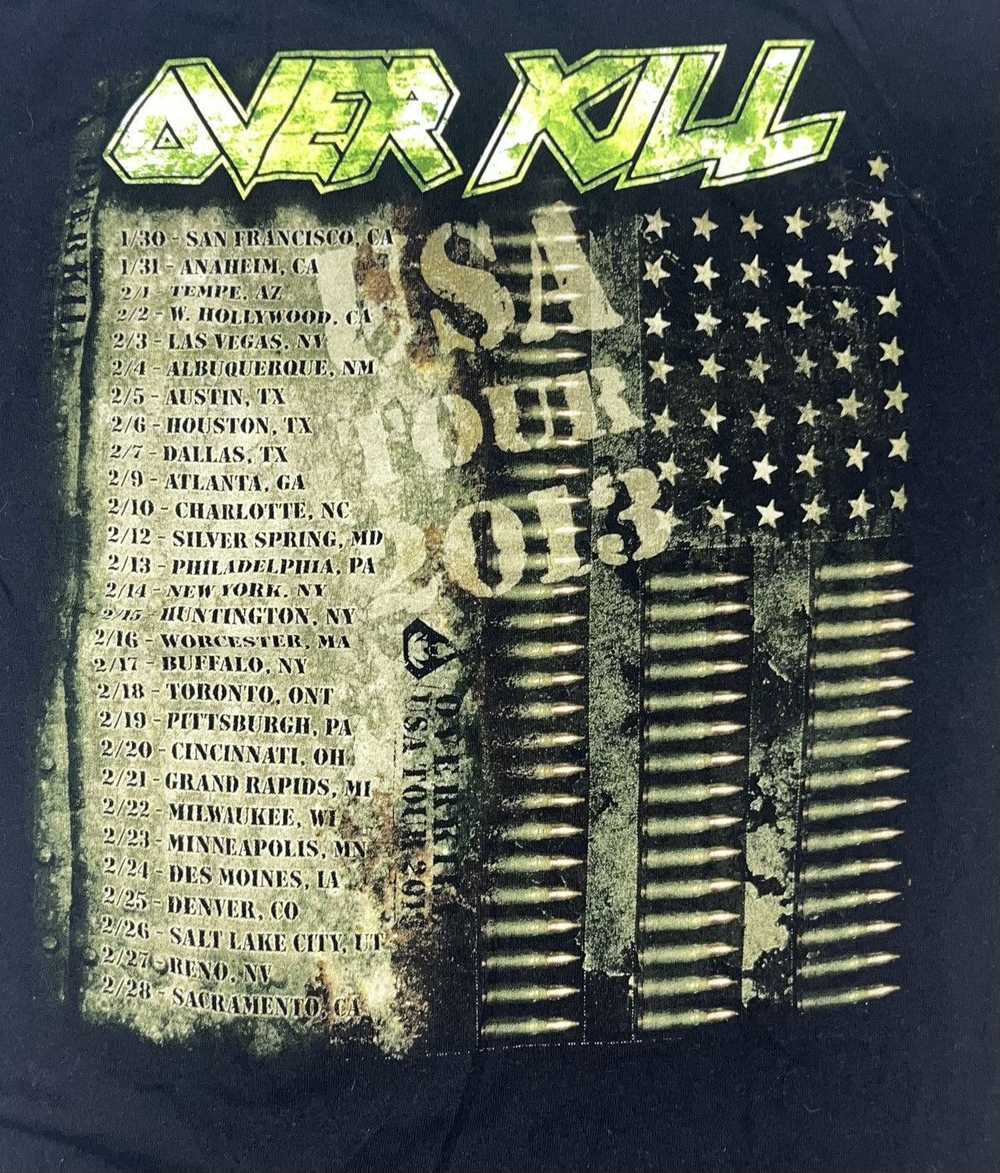 Band Tees Overkill 2013 Official Tour Shirt - image 6