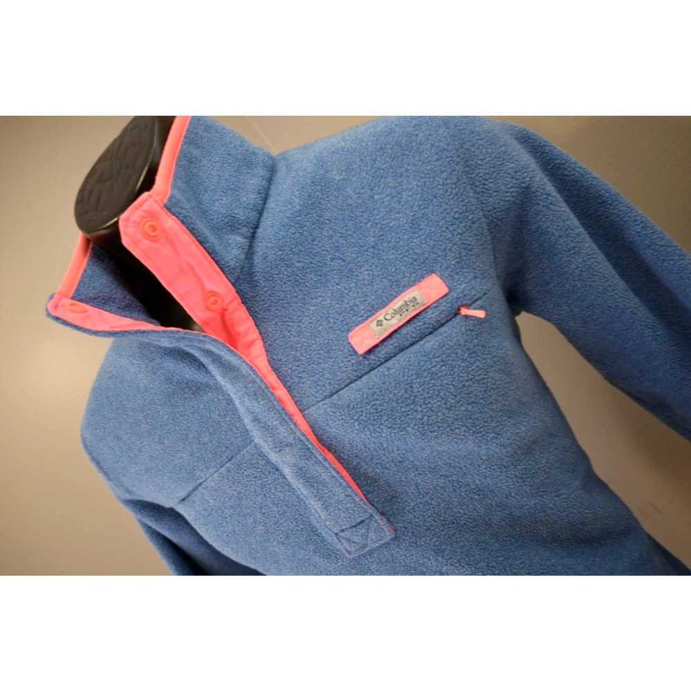 Vintage Columbia PFG Fleece Sweater Snap Neck Blu… - image 2