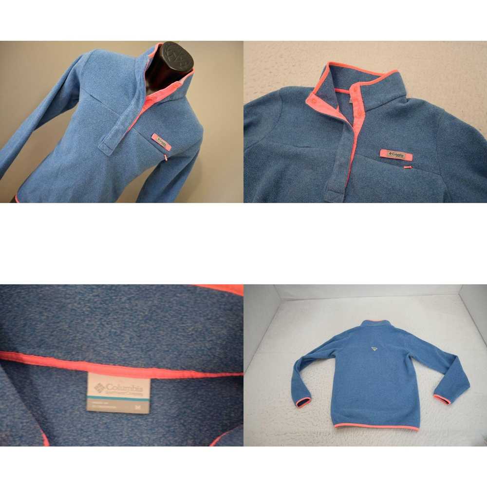 Vintage Columbia PFG Fleece Sweater Snap Neck Blu… - image 4