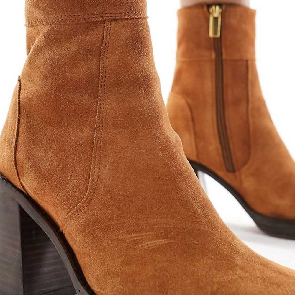 Asos Chunky heeled boots suede wide fit - image 10