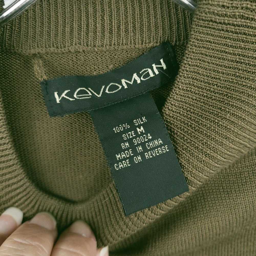Vintage Kevoman Sweater Mens M Medium Green Pullo… - image 3