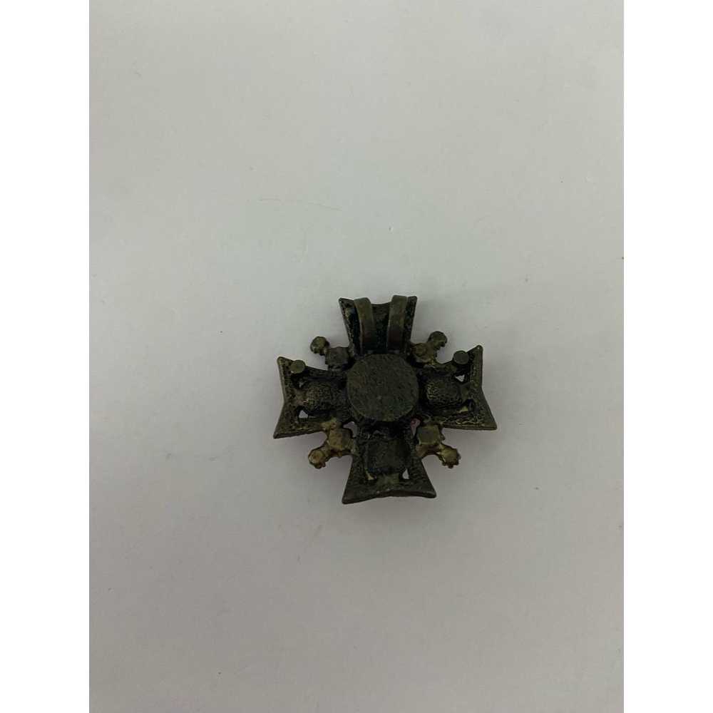 Vintage Rare Vintage Maltese cross pendant with r… - image 4