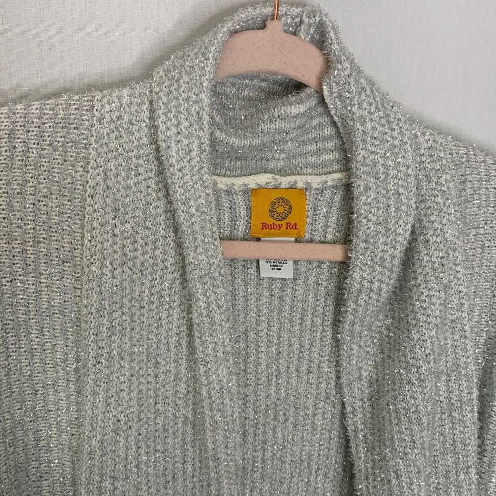 Vintage Ruby Rd Womens Gray Long Sleeve Open Fron… - image 3