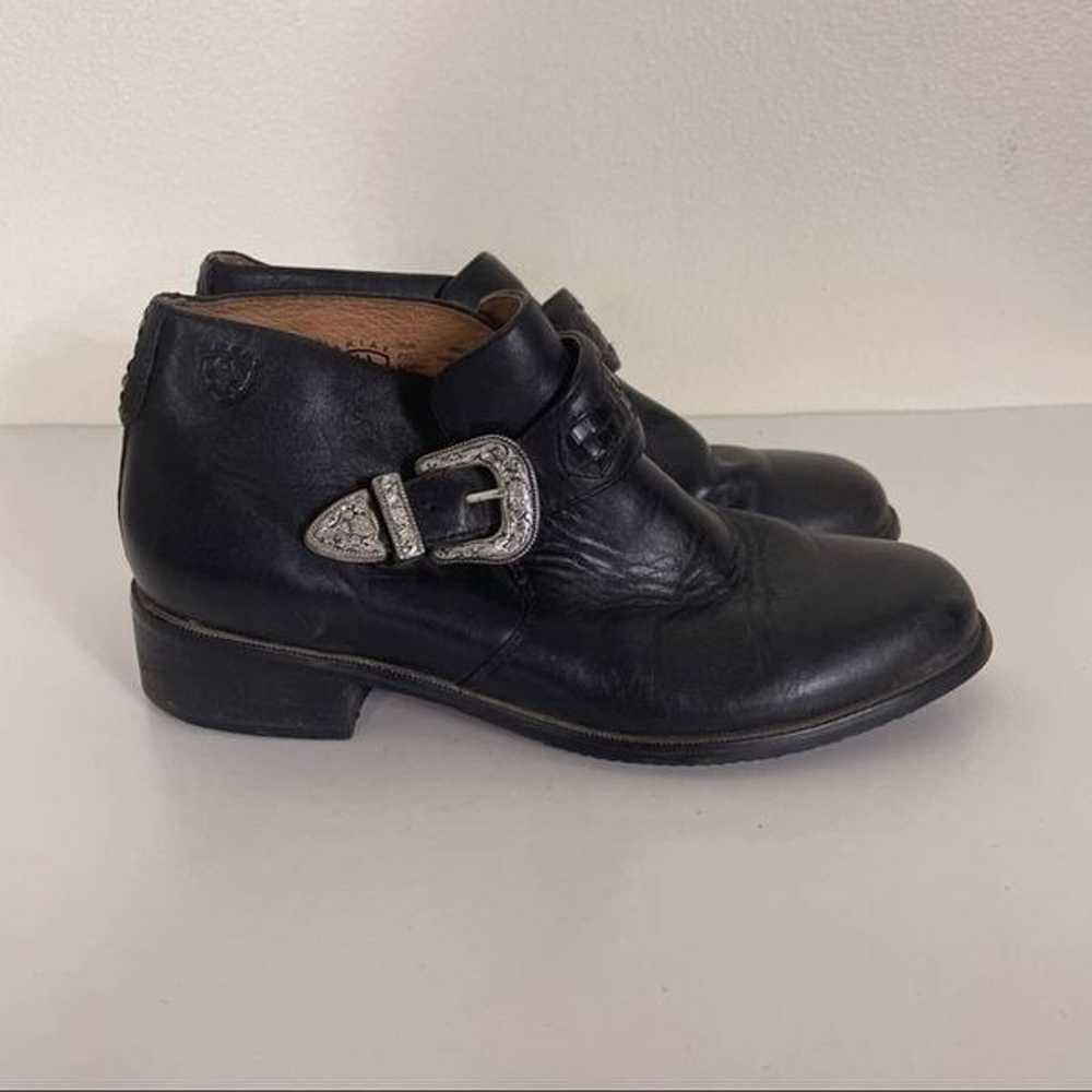 Ariat Black Leather Buckle Side Ankle Shoes - image 3