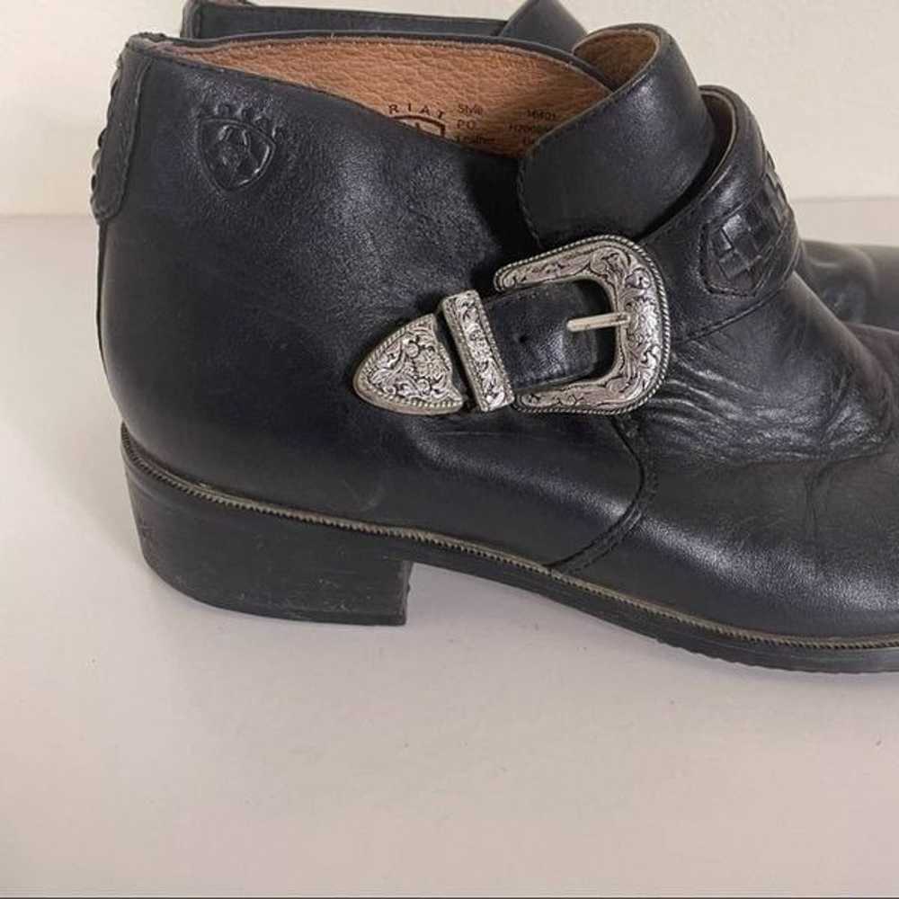 Ariat Black Leather Buckle Side Ankle Shoes - image 7