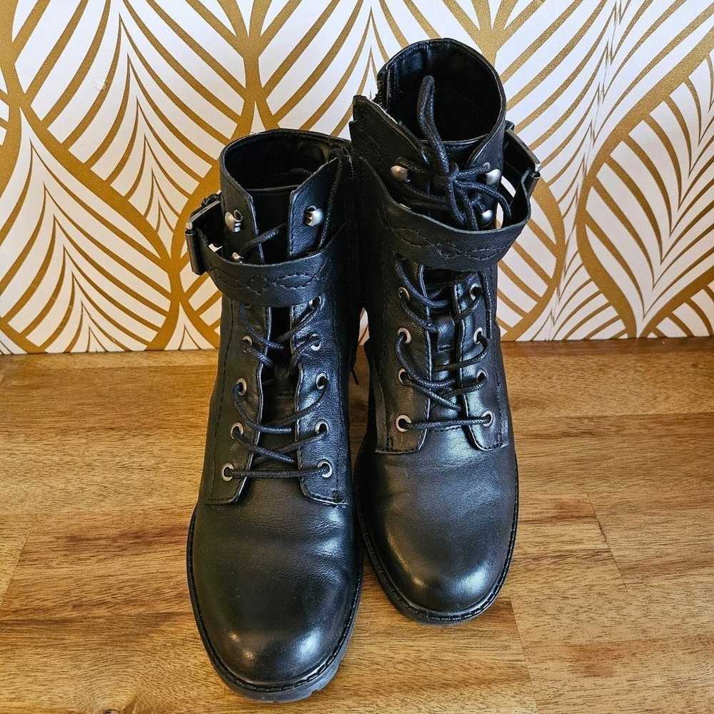 Zodiac Gemma Leather Military Combat Moto Boots - image 3