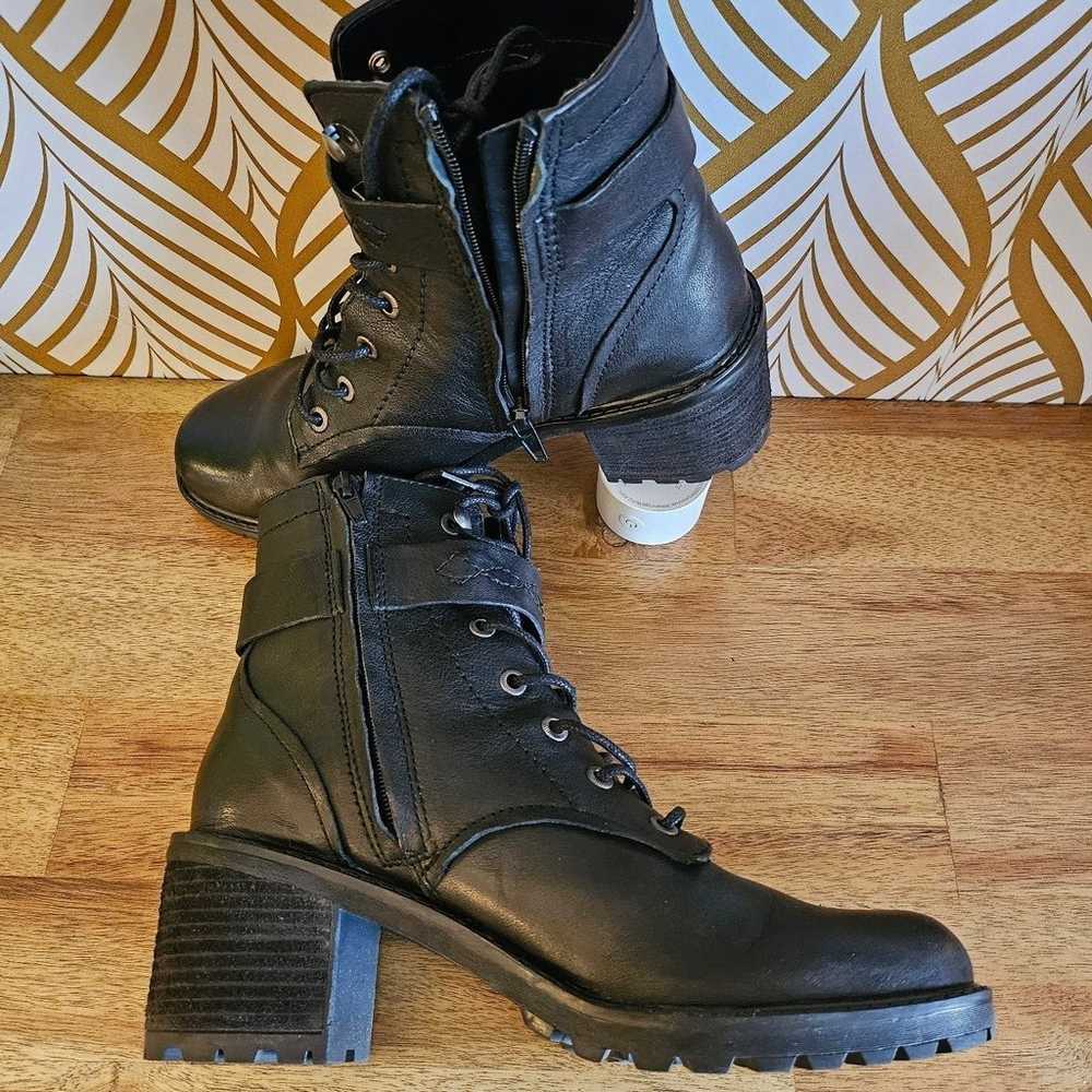 Zodiac Gemma Leather Military Combat Moto Boots - image 4