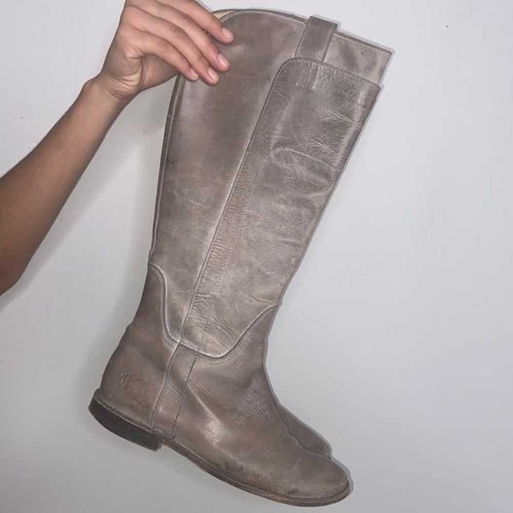 FRYE Paige Tall Riding Knee High Distressed Grey … - image 1