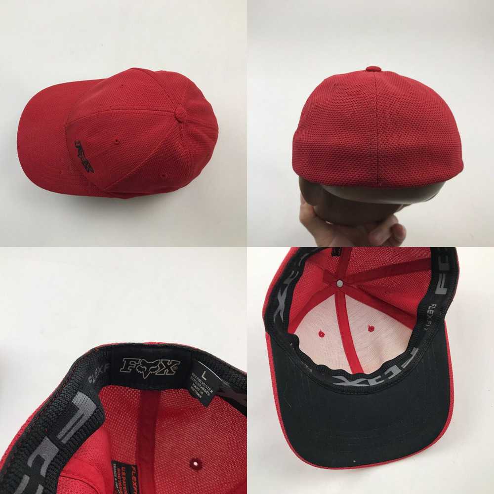 Vintage Fox Hat Cap FlexFit Embroidered Red Adult… - image 4