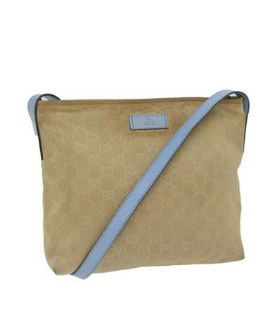 Gucci Beige Canvas Shoulder Bag with Iconic Logo … - image 1