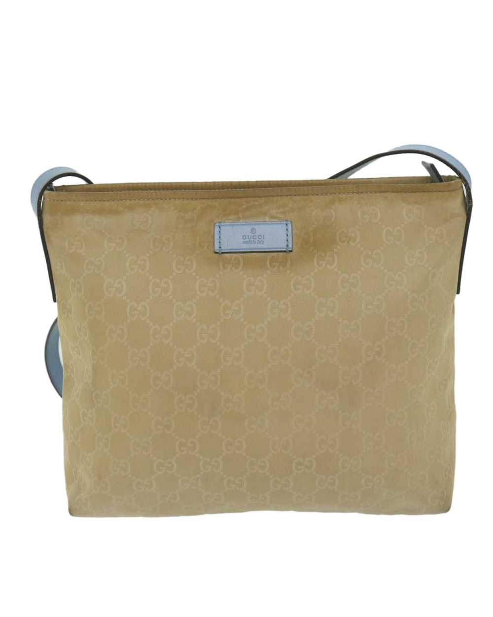Gucci Beige Canvas Shoulder Bag with Iconic Logo … - image 2