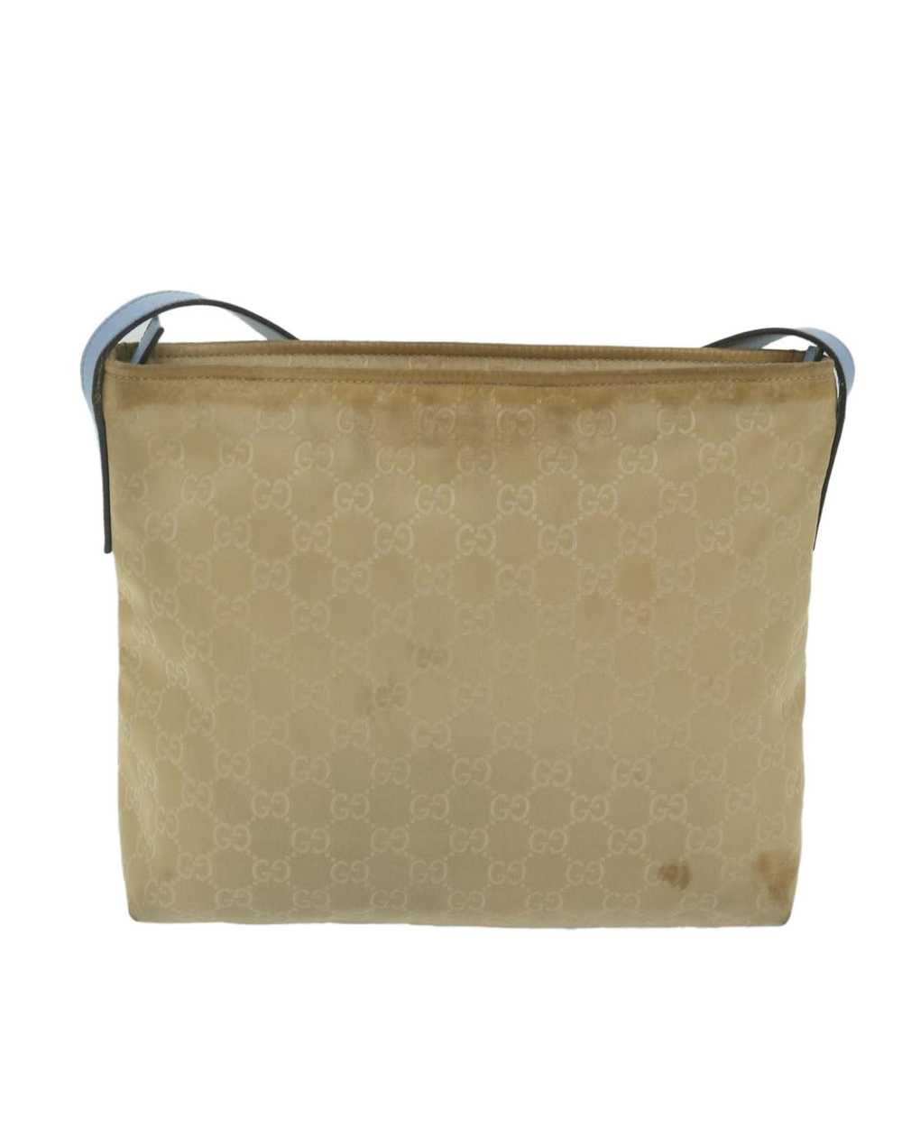 Gucci Beige Canvas Shoulder Bag with Iconic Logo … - image 3