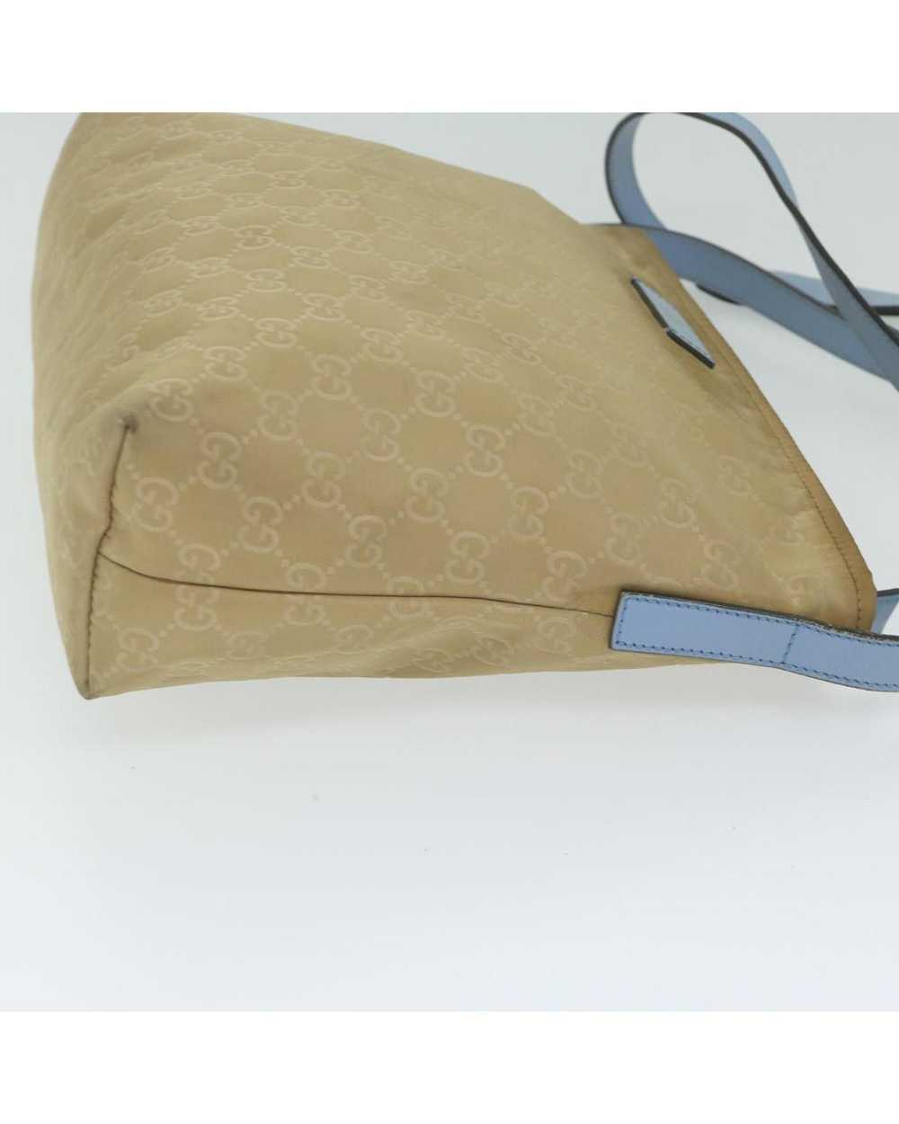 Gucci Beige Canvas Shoulder Bag with Iconic Logo … - image 4