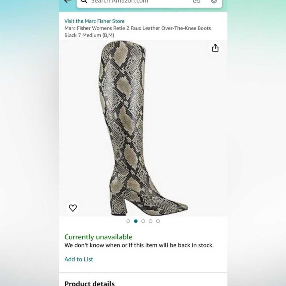 MARC FISHER Retie Snake Skin Boots 8.5 - image 2