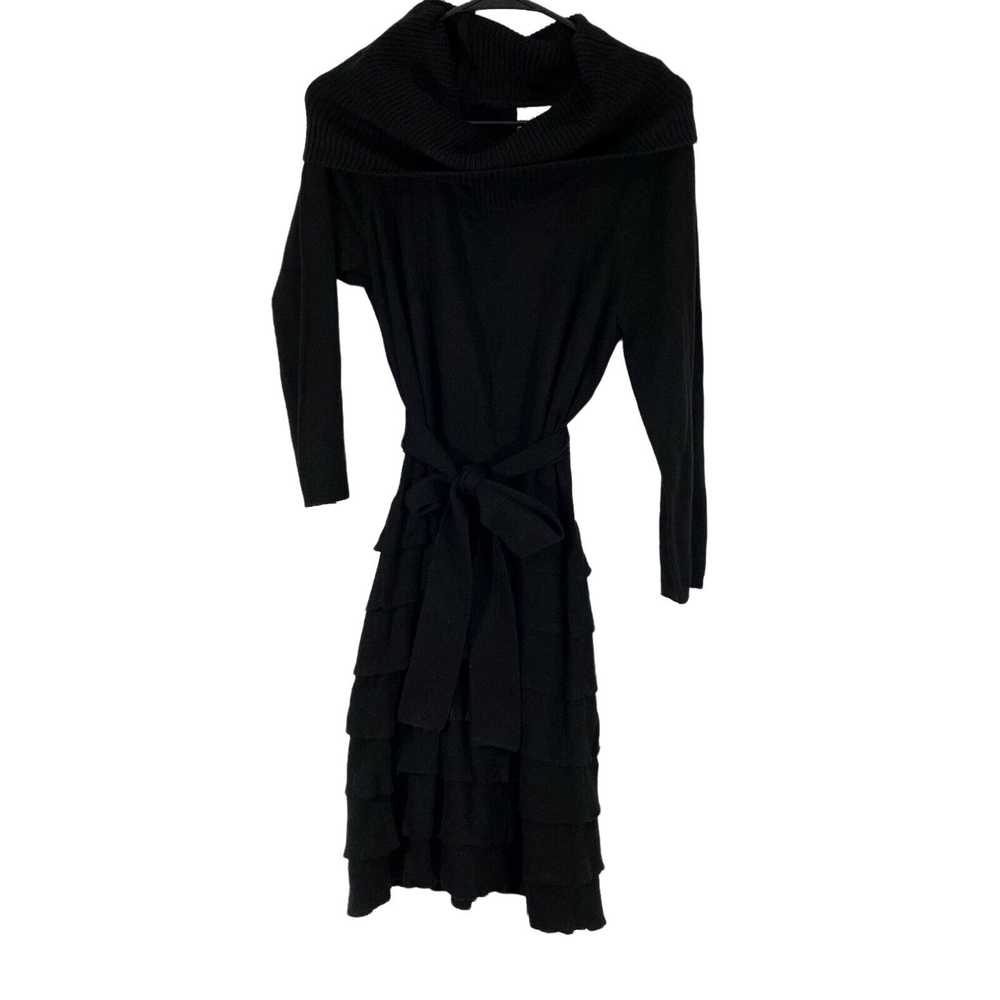 Vintage J Howard Womens Black Layered Ruffled Lon… - image 1