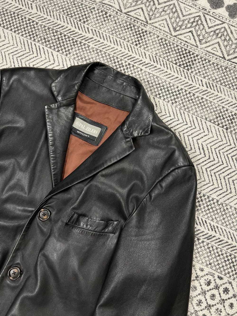 Leather Jacket × Pal Zileri × Vintage Genuine Lea… - image 4