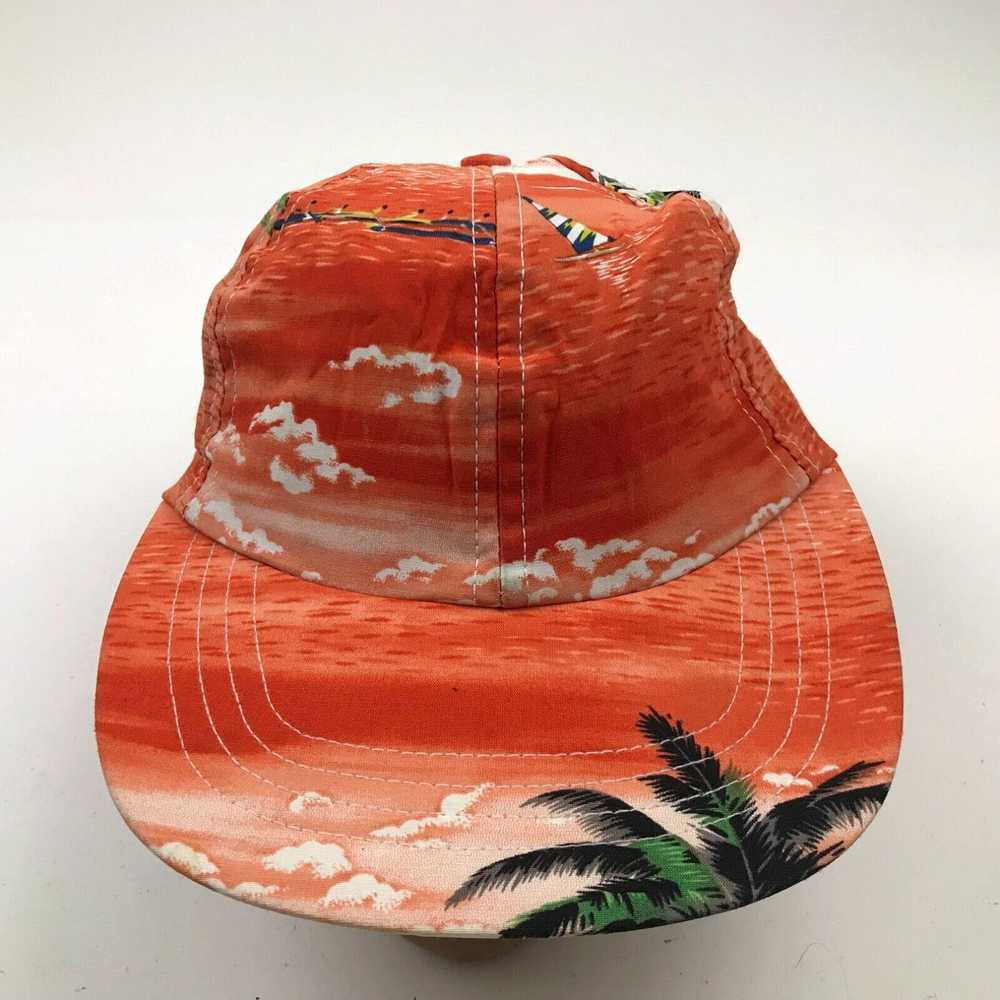 Vintage VINTAGE Tropical Hat Cap Snapback Orange … - image 1