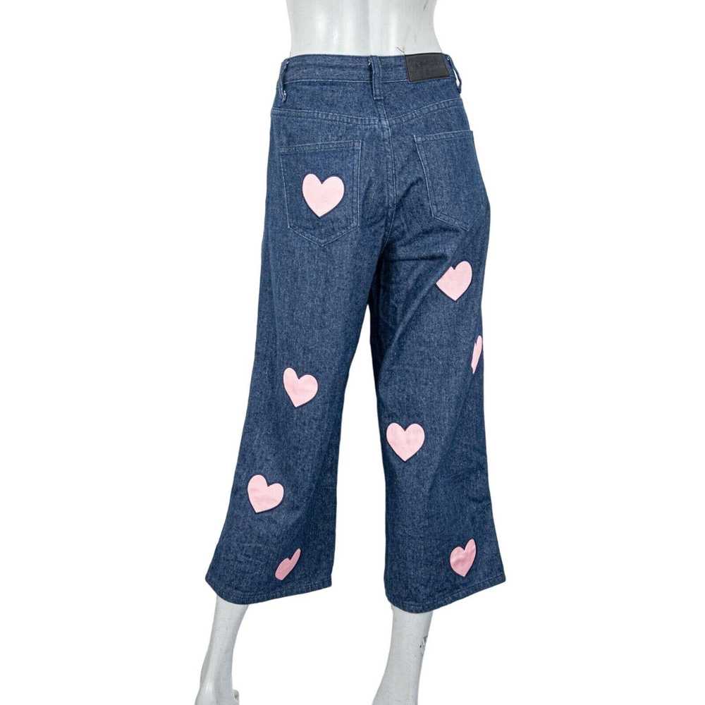 Lazy Oaf LAZY OAF Pink Hearts Cut out Denim Jeans… - image 3
