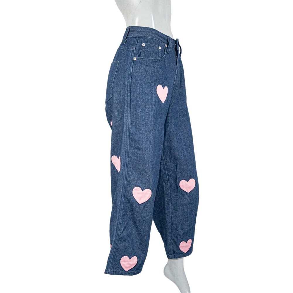 Lazy Oaf LAZY OAF Pink Hearts Cut out Denim Jeans… - image 5